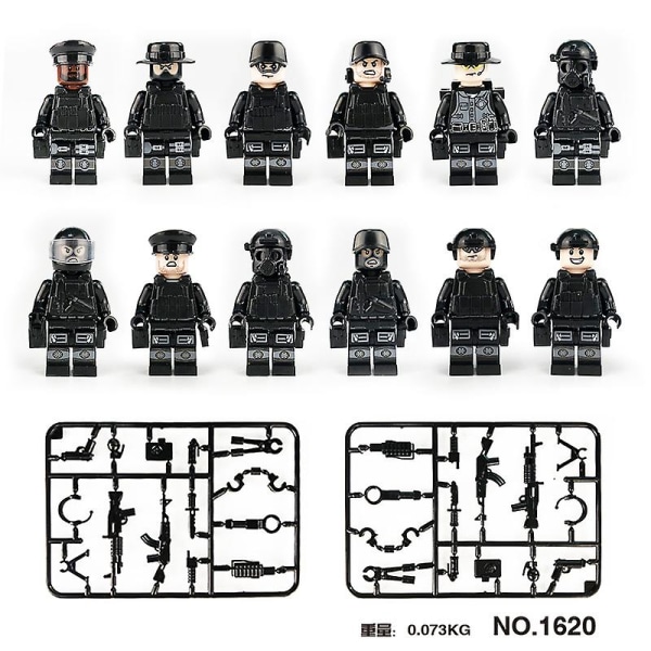 Militærserie Samlet Skurk 22 Minifigurer Og Jeep [DB] 1 Set Black