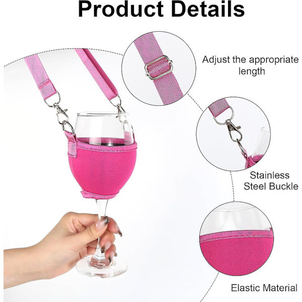 4-pack med vinglas hållare för hängande vinglas hållare för hängande kopphållare festival vinglas hållare för jul födelsedag bröllop (rosa) db