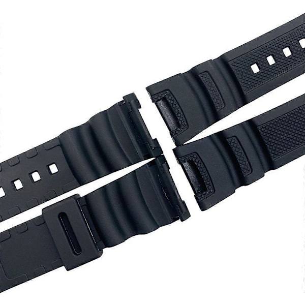 Til C Asio SGW-100 Serie Loop-Justerbart Armbånd Silikone Rem Erstatningsrem [DB] Silver