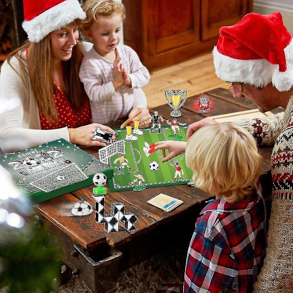 Fotbolls Adventskalender Pojkar Flickor 2023, 24 Presenter Med Medalj Visselpipa Julnedräkning-Julpresent BD