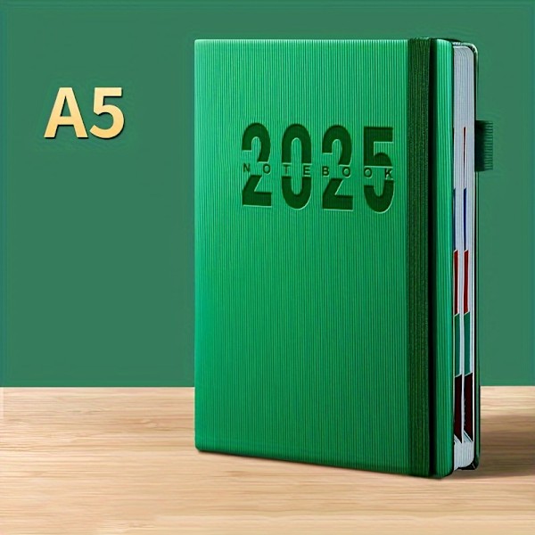 2025 Uusi Kalenterilogikirja Itsekurin Tarkastus Ajanhallinta Yksi Sivu Päivässä 365 Päivän Suunnitelma Toimisto [DB] Green