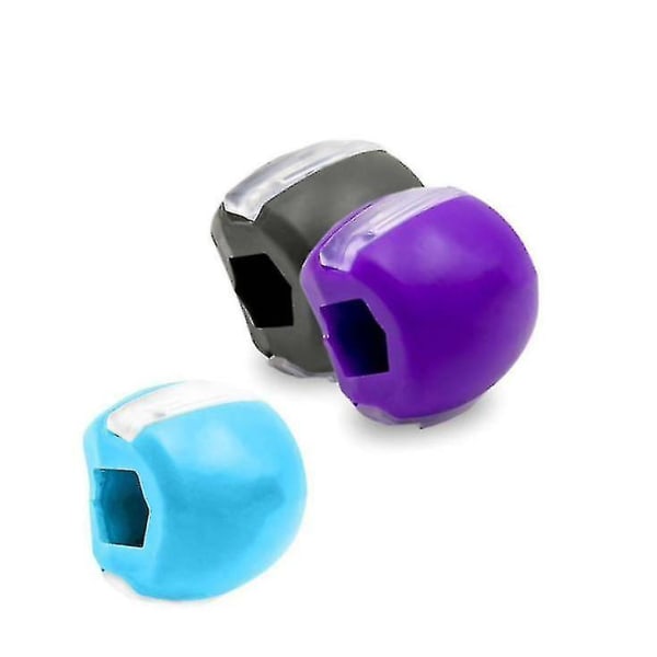 3 stk. silikone masseter tyggekugle ansigtsmuskel kæbe- og nakkemuskel træningsbold [DB] purple 3pcs
