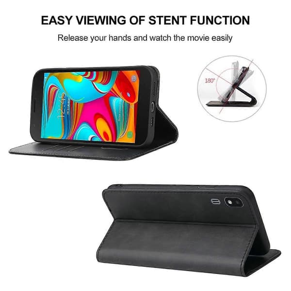 Magnetiskt läderfodral [DB] för Samsung Galaxy A2 Core / A260 Black