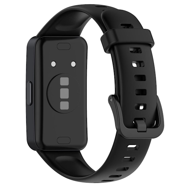 For Huawei Band 8 Silikon Klokkereim Pustende Myk Klokkereim med Spenne [DB] Black Type H Huawei Band 8