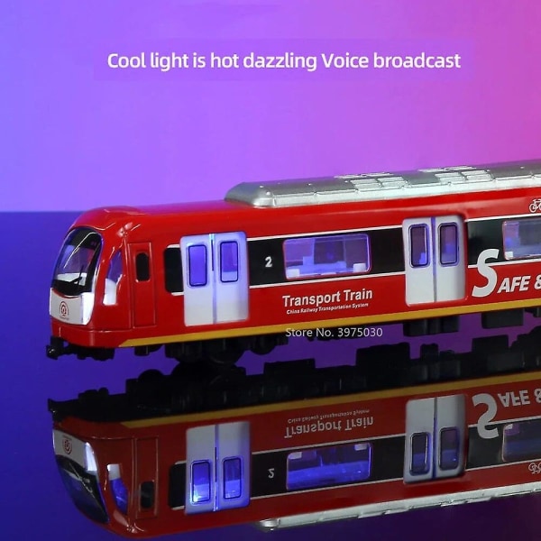 1/86 Fjernstyrt legering T-bane Metall Diecast Simulering Transportmodell Med Lyd Og Lys Leke For Gutt Bursdagsgave [DB] Two Subways Red