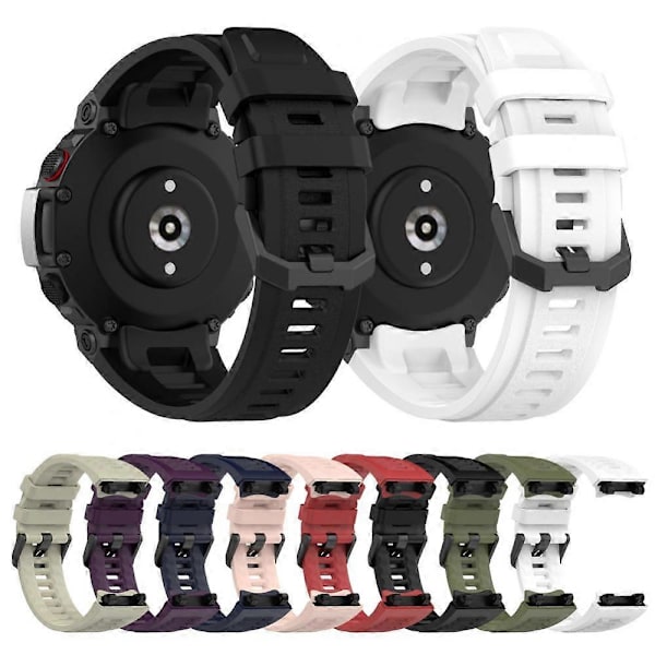 Silikonrem til AMAZFIT T-Rex 2 Officiel udskiftningsrem med værktøj til Huami Amazfit T-Rex2 Officiel udskiftningsrem [DB] Black2317