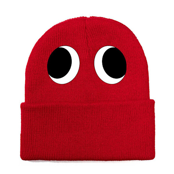 Roblox Rainbow Friends Beanie Hat Mænd Kvinder Unisex Vinter Varmt Strikket Stræk Hætte Julegave {DB} Red