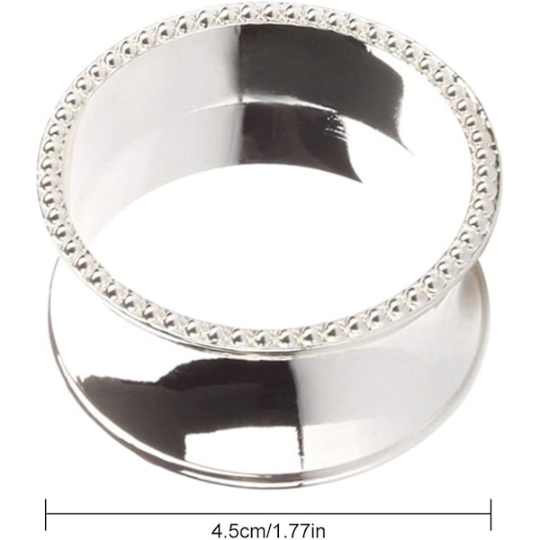 Servettringar Set, Servett Spänne Hållare, Handgjorda Naturliga Metallprydnader (silver, 6 st) db