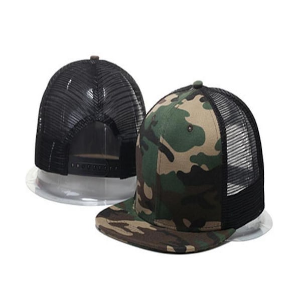 Trucker Cap Plain Hat Snapback Mesh Baseball Hip Hop Justerbar Cap for Menn/Kvinner [db] color08