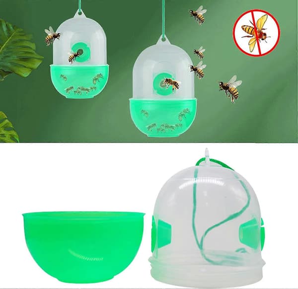 2-pack getingfälla hängande bålgetingfälla naturlig och miljövänlig lösning mot getingar giftfri flugfälla getingfångare[DB]