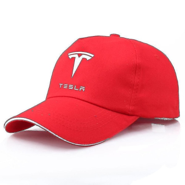 For Tesla Model 3 X S Y baseballcaps Ensfarget broderhatt tilbehørd874256 db Rood