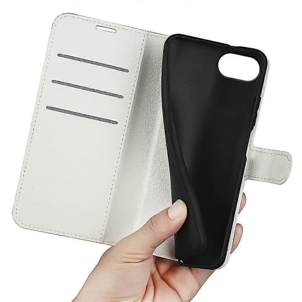 Læder Wallet Telefon Cover med Litchi Tekstur til iPhone 16e - Hvid [DB]