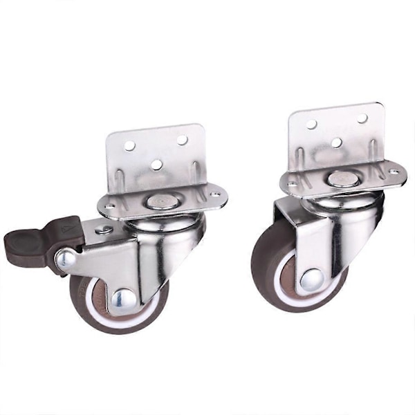 L-formet Plade Drejeligt Hjul Kugleleje L-Clip Side Monteringsplade TPE Gummi [db] Universal 1 inch
