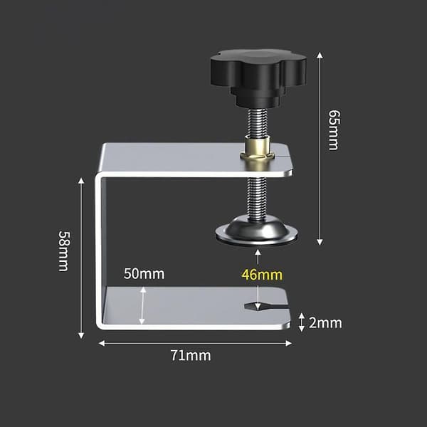 Skab Hardware Jig, 4 Pak C-klemmer til Skuffefrontmontering, Skabsrammeklemmer til Tab [DB] silver