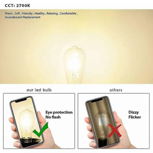 Edison Filament LED-lampa 4W E27 ST64 (470lm Varmvit 2700K, Ej [DB]