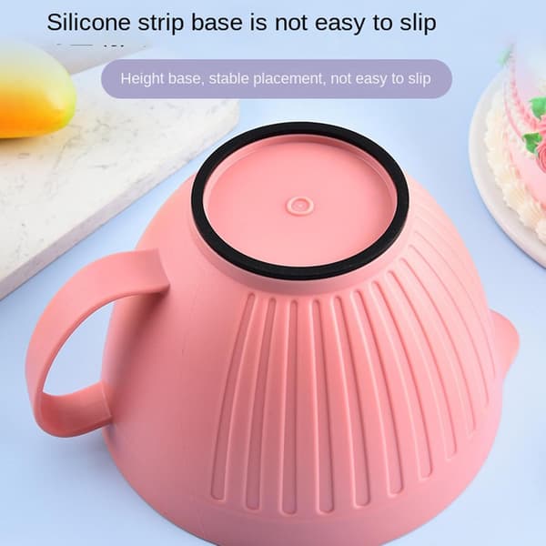 Miksboller for baking | Sklisikker multifunksjonell målekopp, eggeblandebolle - for baking, matlaging, servering av suppe, kake, egg, sjokolade, saus Wa[DB] Pink