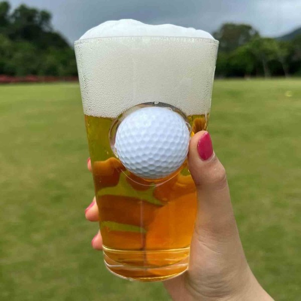 Unikt pintglas med ægte golfbold-produkt designet og håndlavet, hurtig levering [dB}