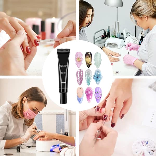3D Nagelgel, Nybörjarvänligt Formlim, Skulpteringstillbehör för Vardag, Formella Tillfällen, Bröllop, Högtider, Hem, Salong, Samling, Skönhetskonst[DB]