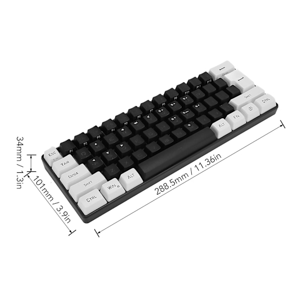 SBSGV G61 Mini RGB Näppäimistö LED Taustavalo 61 Näppäintä Ergonominen Mekaaninen Tuntu Langallinen Peli Näppäimistö Toimisto Käyttöön db White
