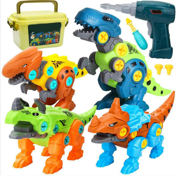 4 kpl Pura dinosauruslelut Sähköinen ruuvaus dinosaurusyhdistelmä Diy Kokoonpano Rakennus Poikale juguetes db Type 3