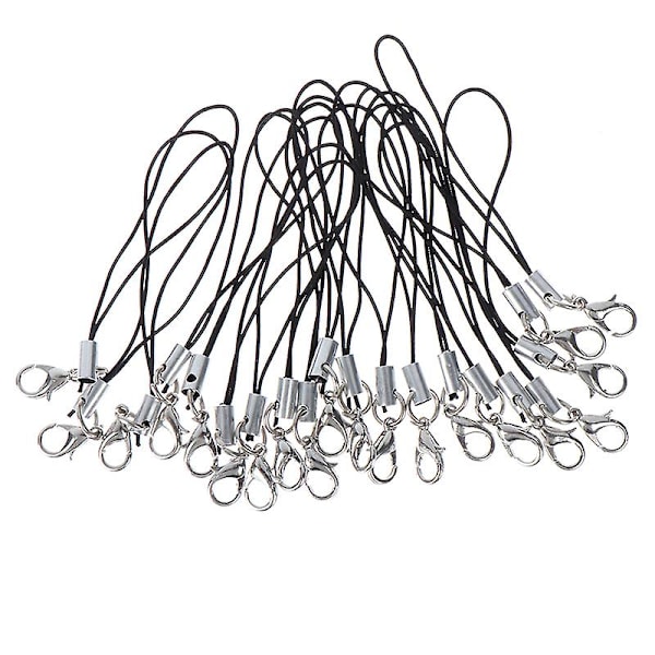 10 st Lanyard Nyckelring för USB-minne Rem Snöre Svart [Db] One Size