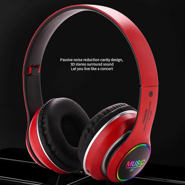 ST-L63 Foldbart trådløst Bluetooth 5.0 stereoheadset med mikrofon og LED-lys[DB] Golden