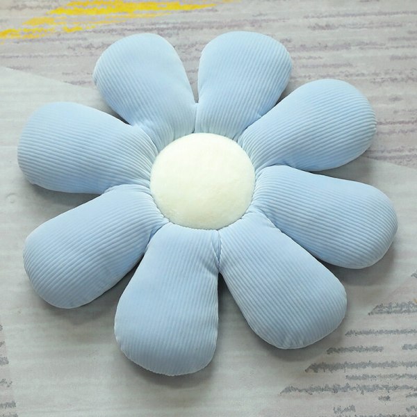 15,75 tums 3D-blomma golvkudde kudde och solrosformad dekorativ plysch kudde kudde (blå)