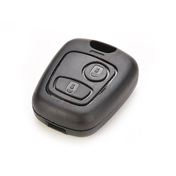 Fjernkontrollnøkkelskalldeksel med 2 knapper for Peugeot 106 107 206 207 307 406 [DB] Black