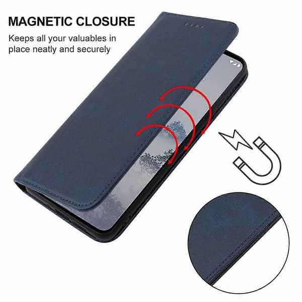 Læder Telefon Cover Til Nokia C21 Plus [DB] Blue