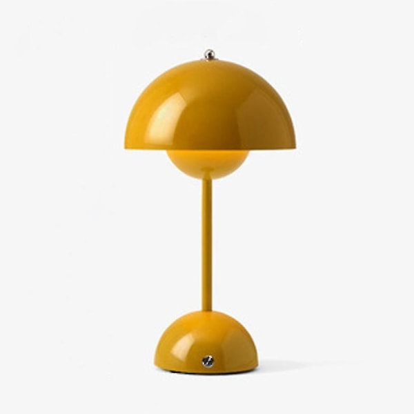 Nordic Genopladelig Flower Bordlampe Sengebordslampe Svamp Soveværelse Borddekoration Natbordslampe Natlys [DB] Yellow