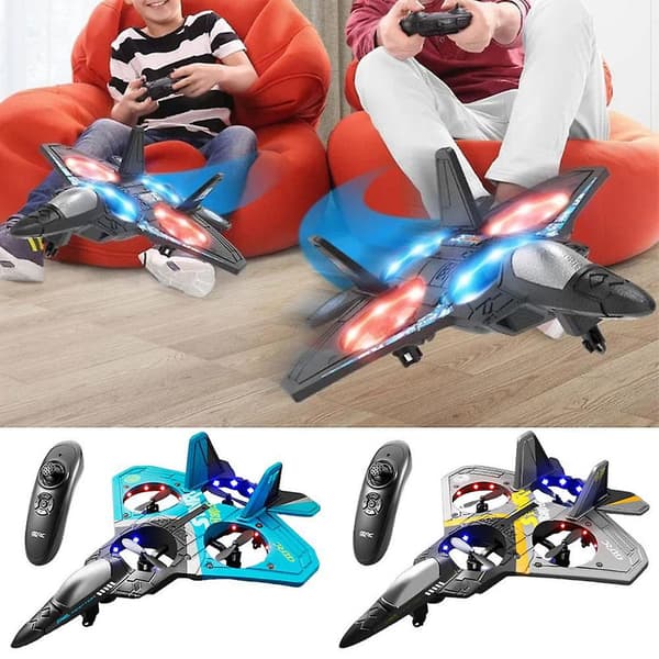 V17 Jet Fighter Stunt Flygplan Fjärrkontrollplan Spin Leksak Present Till Barn [DB] Blue