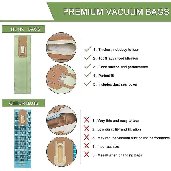 Dammsugarpåsar för Oreck XL Upright-dammsugare, artikelnummer Ccpk8dw 5-pack  [dB}