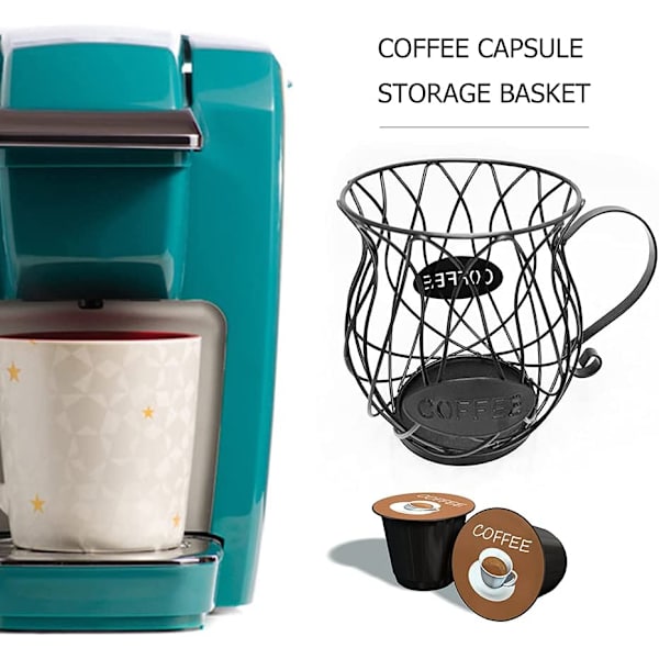 Kaffe Kapsel Oppbevaringskurv, Svart Original Design, Stor Kapasitet Perfekt Kaffe Tilbehør, Svart