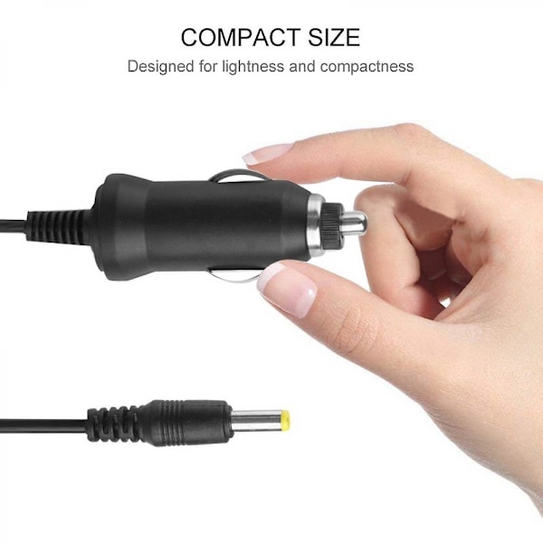 DC 12V Bil Lader for Bærbar DVD-spiller, Spiss: 4,0 x 1,7 mm db
