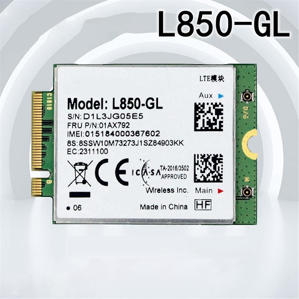 L850 Wifi-kort + 2x antenne 01ax792 Ngff M.2-modul til T580 X280 L580 T480s T480 P52s