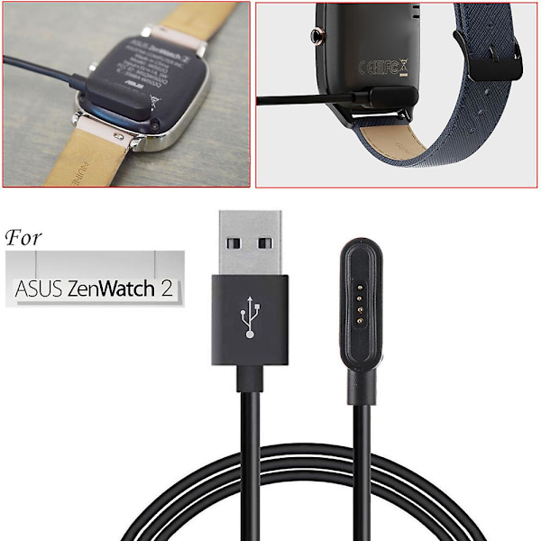 USB Magnetisk Hurtig Opladningskabel Oplader til Asus Zenwatch 2 Smartwatch {db} A