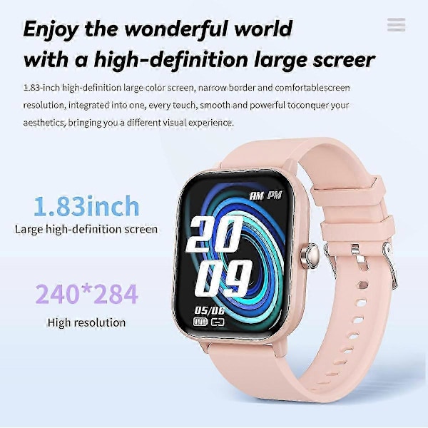 Shibingsheng G42 smartklocka Bluetooth Talk HRV-funktion Blodglukos [DB] Pink