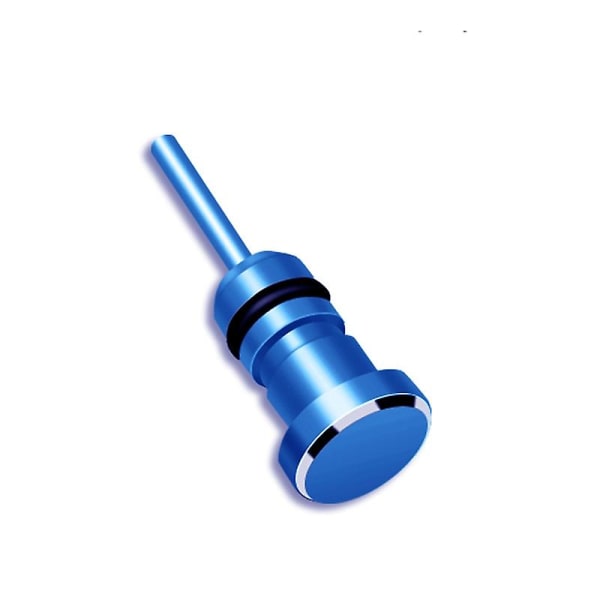 Øretelefon 3,5 mm Aux Jack-kontakt Anti-støvplugg Kortfjerning Pin Kompatibel Iphone Blue