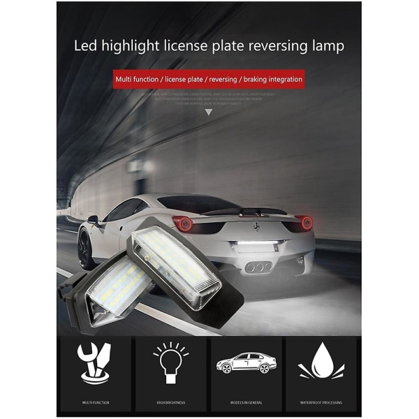 2 st LED-skyltbelysning för Mitsubishi Outlander 2 3 Lancer Eclipse 3 4 Cross Galant Xpander i-MiEV DB black