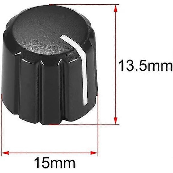 5 stk 6mm Potensiometer Kontrollknapper For Elektrisk Gitar Akryl Volum Tone Knapper Svart db