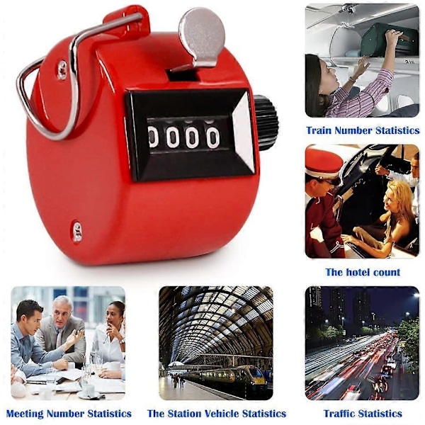 Mini Farverig Tæller 4-cifret Display - Inkluderet 1 stk. sportstællere med metalmaterialer og 5 stk. med et ABS-plastmateriale Hus [Db] As shown As shown
