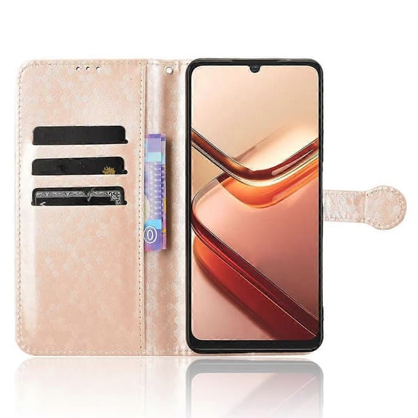 Honeycomb Dot Textur Läder Telefonfodral För Doogee Note 58 / Note 58 Pro [DB] Gold