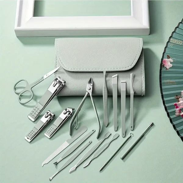 Nagelklippare Manikyrverktyg Set, Med Bärbar Resväska, Nagelbandstång Och Skärare Kit, Professionell Nagelklippare Pedikyr Kit [DB]