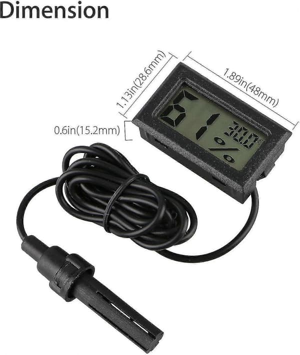 Digital Termometer Hygrometer, 2-pack Hygrometer Termometer Mini Sond Termometrar Temperatur Luftfuktighetsmätare (2-pack)-CE db