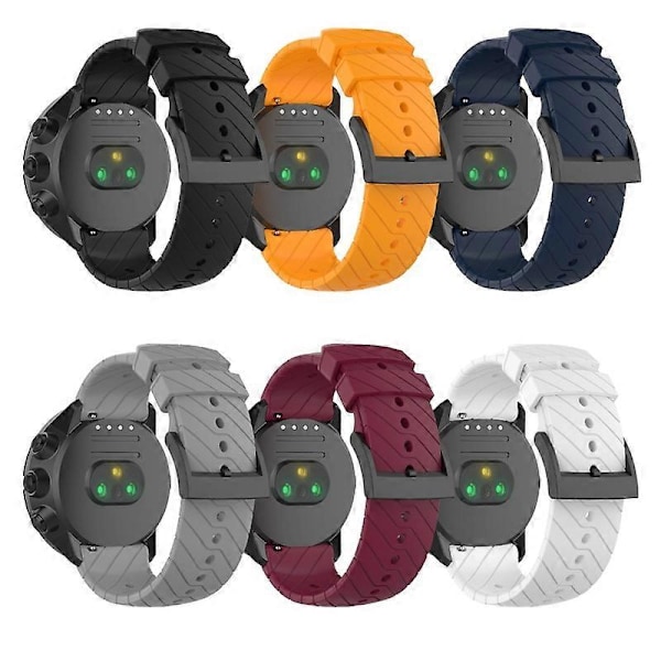 24mm Ersättningsarmband i Silikon Universal Klockarmband Smart Klockrem för Suunto 9 Db Black