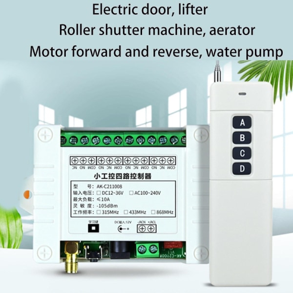 3000m for DC 12v 24v Controller RF trådløs fjernkontrollsystem 315/433mhz {DB} 433MHZ