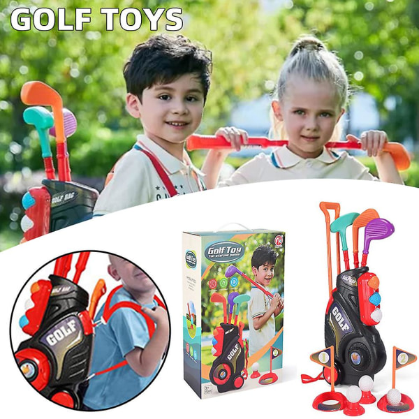 1 sæt Kid Golfs Legetøjssæt Udendørs Havespil Legetøj Golfklubber Kuffert Legetøj Sportslegetøj til småbørn Drenge Piger db Golf