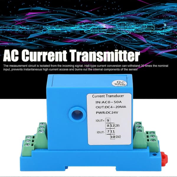 Effektiv AC Strömtransmitter med DC4-20mA Utgång - Idealisk för Kraftdistributionskontroll och AC0-50A Strömtransformator [db]