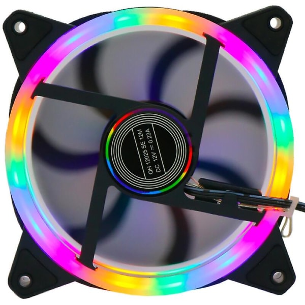 Støjsvag RGB LED-lys køleventilator Varmeafledning Køleplade til computer PC-kabinet Jikaix White