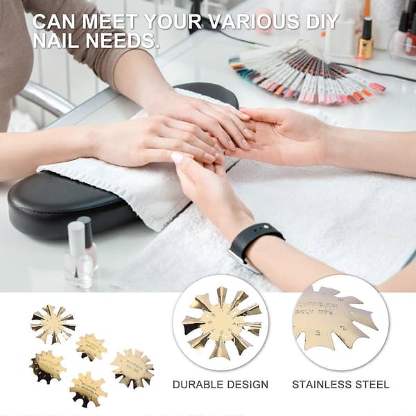 Franske negleskabeloner til manicurebrug 5 stk. holdbart design i rustfrit stål [DB]
